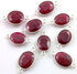 Dyed Ruby Faceted Oval Connector, (SSBZC7348-C)
